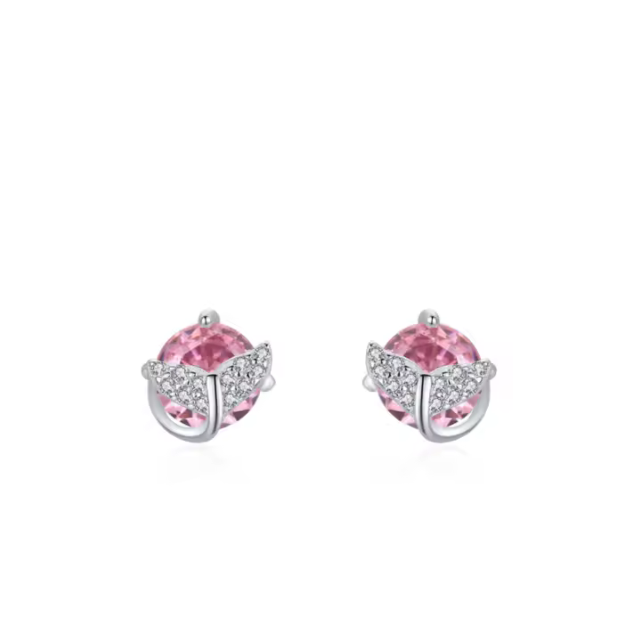 Zenyth-Pendientes de Sirena with rounded Rose en Plata s925 para Mujer, Diseño de Nicho, joyería al por mayor,2 piezas - 1