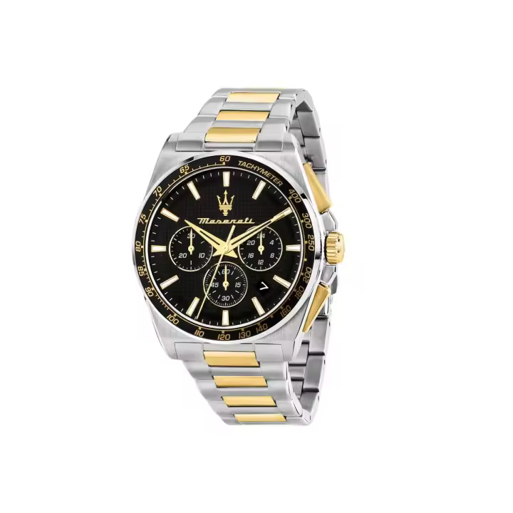 Maserati Reloj Hombre Velocita 43mm Chro Black Dial Yg+ss Br Acero 10 Atm - 1