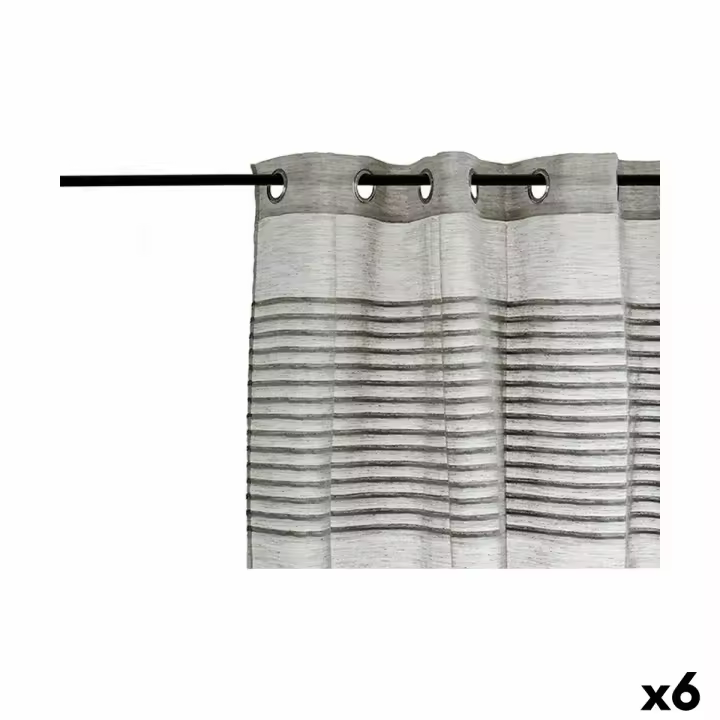 Cortina Rayas Gris oscuro 6 Unidades (140 x 0,1 x 260 cm) - 1