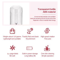 Blanqueadora Portátil Recargable USB 500ML Mezclador De Frutas Frescas 6 Hojas Taza De Batido Eléctrica Batidora De Smoothies Con Hielo - details 3