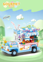 Juguete De Construcción De Bloques Para Niños Pequeño Carro De Comida De Calle Decoración Regalo Para Juego De Edificación - details 0