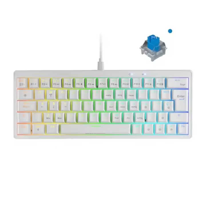 Teclado Gaming Mecánico Mars Gaming MKMINIPRO/ Switch Azul/ Blanco - 1