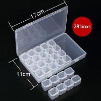 Caja De Almacenamiento Ajustable De Plástico 28/56 Con Etiquetas Para Joyería Arte De Uñas Y Accesorios De Pintura Diamante Caja De Contenedor Con Etiquetas - details 7