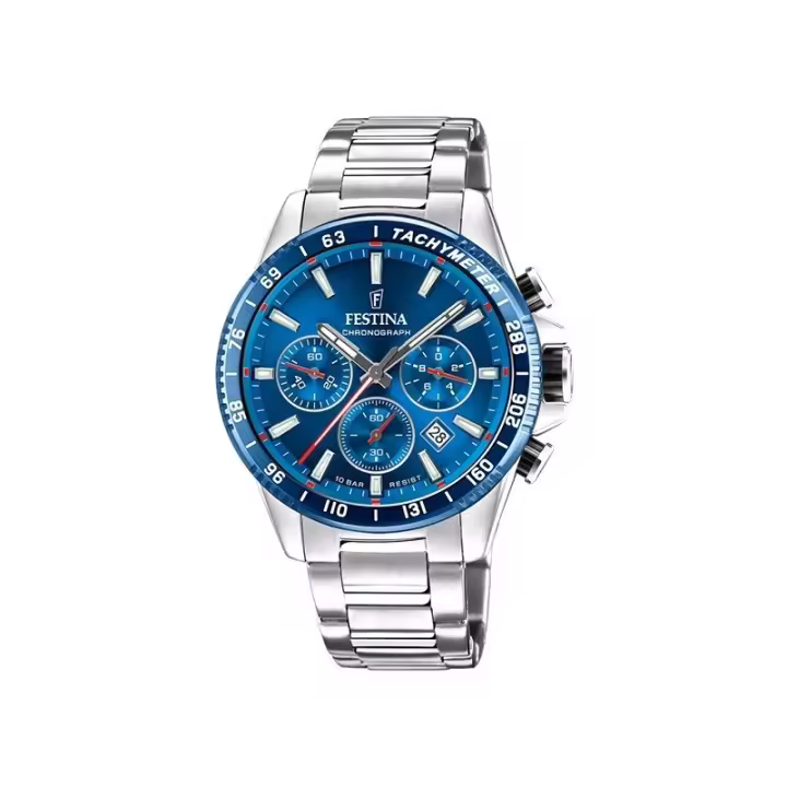 Reloj Festina Hombre F20560/3 Timeless Cronograph – Acero, Azul, Elegancia - 1