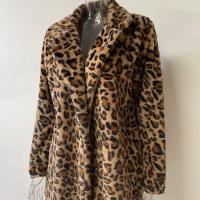 Abrigo De Peluche Sintético Para Mujer Con Estampado De Leopardo Cuello Enrollado Largo Manga Completa Bolsillos Moda Otoño Invierno - details 10