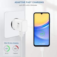 15W Cargador Tipo C Carga Rápida para Samsung Galaxy S21/S20/S20+/S10/S10e/S9/S9+/S8/S8 Plus/A05S/A10e/A12/A13/A15/A20/A23/A25/A32/A33/A34/A40/A51/Note 9/8, Cargador Movil con Cable USB C 1,5M - details 0