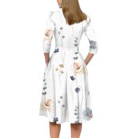 Vestido Para Mujer Traf 2024 De Manga 3/4 Casual Y Elegante Con Bolsillo Y Cierre Trasero Vestido Femenino De Organza Mid-calf Para Todas Las Temporadas - details 21