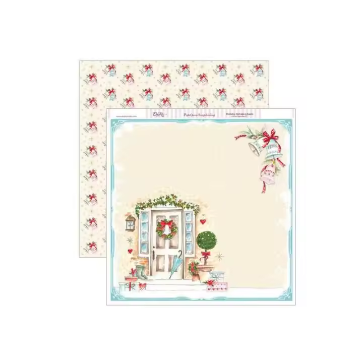 DAYKA TRADE                         PAPEL SCRAP 2 CARAS 30,5x30,5 CM PUERTA NAVIDAD - 1
