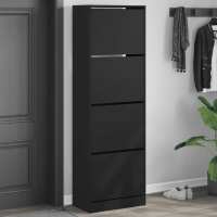 vidaXL Mueble Zapatero 4 Cajones Abatibles Estantes Organizador Color Gris hormigón,  Gris sonoma,  Marrón roble - details 6