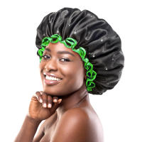 【Bestseller】Gorro De Ducha Negro Para Mujer Impermeable Universal Para Secado De Pelo Capa De Sombrilla Para Baño - details 3