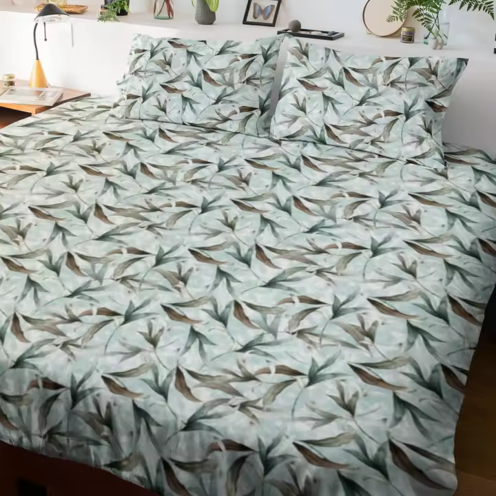 SANSY - Juego funda nórdica + funda de almohada Zafiro para cama de 90. Algodón, poliéster, lino. - 1
