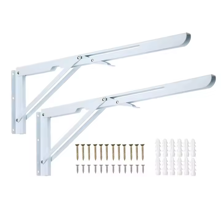 2 Piezas De Soporte Para Estante De Pared Robusto Montado En La Pared 50CM Triángulo Blanco Resistente Para Mesa Y Banca - 1