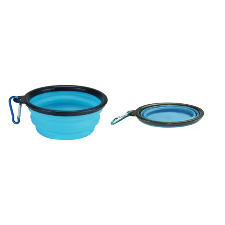 Tazón De Perro Plegable Y Portátil De Silicona Collapsible 350ML Alimentador De Alimentos Para Mascotas Para Viajes Al Aire Libre Y Perros Pequeños - 1