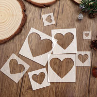 YOMDID 8pcs Plantillas De Pintura En Forma De Corazón Para Pintura Con Spray Herramientas De Dibujo Para Paredes Y Scrapbooking - details 1