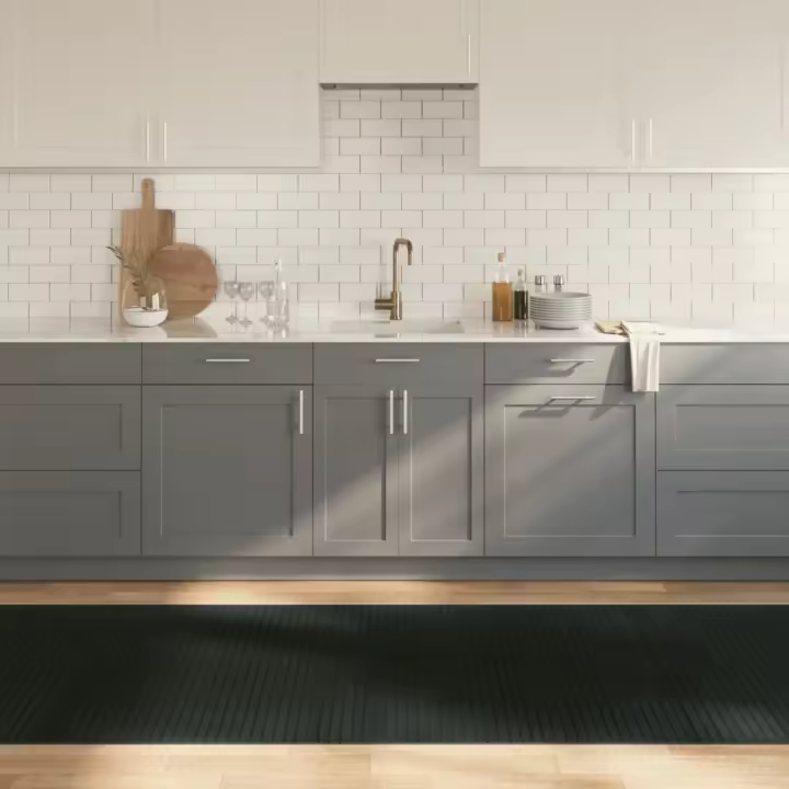 vidaXL Alfombra rectangular bambú gris 100x1000 cm - 1
