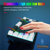 Teclado Mecánico HXSJ V800 De 68 Teclas Con Cable Ergonómico Y Retroiluminación Azul Hielo Intercambiables Hot Swappable Para Gaming Alta Durabilidad - details 6