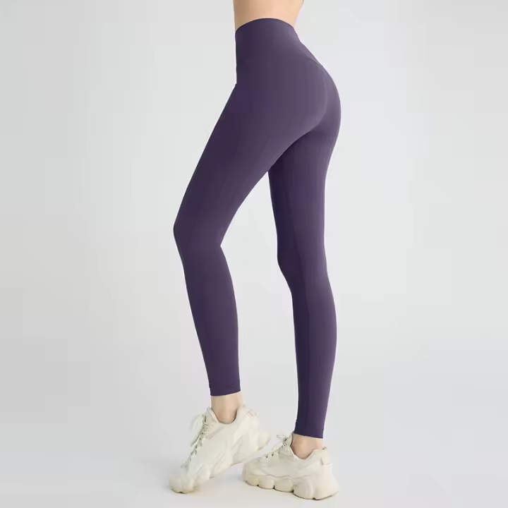 Leggings De Yoga Para Mujer Sintéticos De Cintura Alta Levantamiento De Caderas Pantalones De Ciclismo Y Correr Transpirables - 1