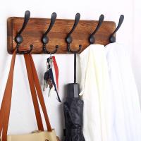 Perchero de Madera Mural, 5 Ganchos Triples, Madera Maciza para Abrigos y Chaquetas - details 2
