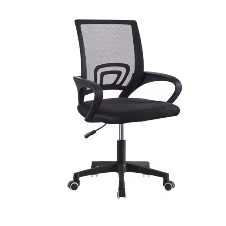 Silla de Oficina con Soporte Lumbar Giratoria Escritorio Sillon Ruedas Despacho casa salon habitacion ergonómica Gaming, escritorio, silla nordico tulipu NEGRO GRIS - 1