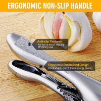 Nueva Presa De Ajo En Acero Inoxidable 2 En 1 Picadora Y Molinillo Doble Función Herramienta De Squeezer Manual Para Cocina Gadgets De Cocina - details 4