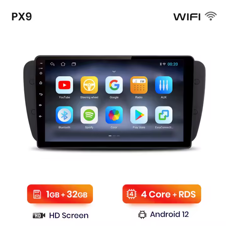 AWESAFE inalámbrico CarPlay Android Auto Radio para Seat Ibiza 6j 2009 2010 2011 2012 2013 coche reproductor multimedia GPS 2 din autoradio volante controles RDS Bluetooth - 1