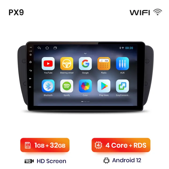 AWESAFE inalámbrico CarPlay Android Auto Radio para Seat Ibiza 6j 2009 2010 2011 2012 2013 coche reproductor multimedia GPS 2 din autoradio volante controles RDS Bluetooth - 1