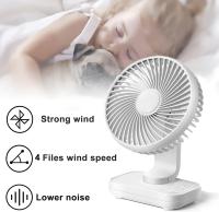 Ventilador de Mesa Silencioso de 4 niveles y velocdad variable de 90 °, mini VENTILADOR DE Mesa recargable por USB, adecuado para dormitorio. - details 4