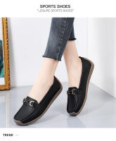 Zapatillas Casuales Para Mujer 2024 Talla Grande Zapatos Planos Slip-on Mocasines De Cuero Genuino Barco Zapatos Casuales De Primavera/Otoño - details 17