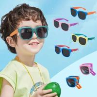 Gafas De Sol Plegables Para Niños Con Marco Cuadrado Vintage Protección UV400 Antiglareante Para Niños Y Niñas - details 0
