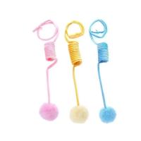 Juguete Interactivo Para Gatos Palos De Tejido Con Bola De Peluche Y Cabello De Conejo Para Entrenamiento Y Diversiones - details 9