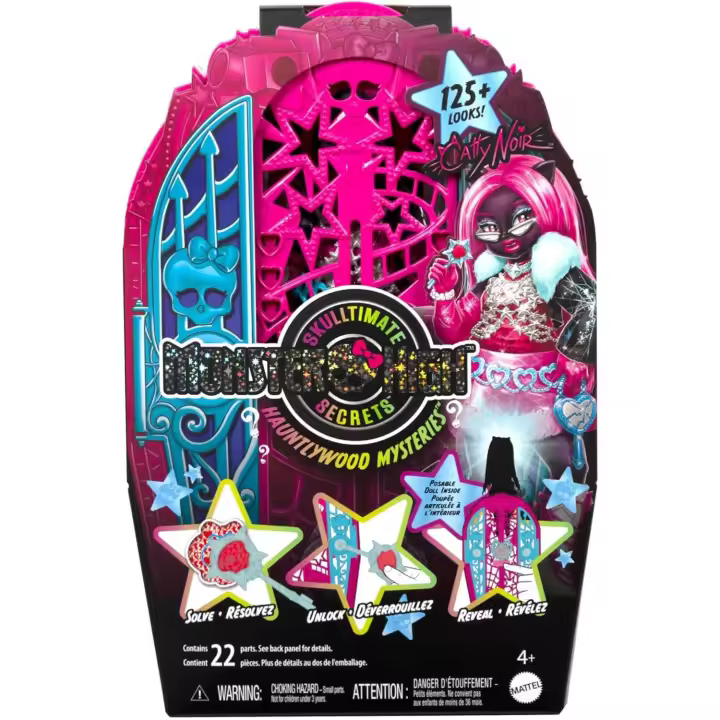 Monster High Skulltimate Secrets Hauntlywood Mysteries Catty Noir Conjunto de muñeca y accesorios, con armario y más de 19 sorpresas con mucho glamour, incluida ropa de muñeca (Mattel JBG82) - 1