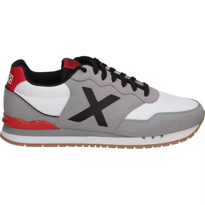 MUNICH | Zapatilla Munich Dash 232 para Hombre – Deportiva en Color Gris con Detalles en Blanco, Rojo y Negro – Sneaker con Cordones – Casual – Versátiles – Cómodas – Modelo 4150232 - 1
