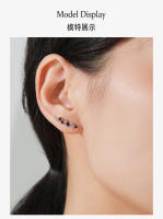 Zenyth-pendientes largos de Plata de Ley 925 para Mujer, Aretes curvados trenzados de encirita Rosa y Azul, ropa de moda para vacaciones y citas, regalo - details 2