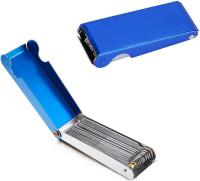 Guitar Saddle File Saddle Nut Slot Tool Juego de archivos de puente de guitarra para guitarra, bajo acústico, ukelele bajo, 13 agujas hebilla de acero inoxidable, azul - details 1