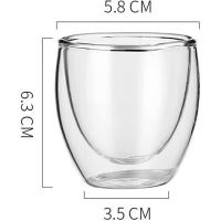 BIT Juego de tazas de café expreso de 6 piezas, vasos de café expreso, vasos de doble pared de vidrio de borosilicato - details 2