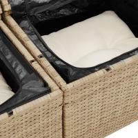Sofá de jardín de 2 plazas vidaXL con almacenamiento y cojines Beige de polirratán - details 6