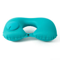 Cojín De Cuello Verde Plegable En Forma De U Para Viaje Inflable Automático Cojín De Anillo Para Avión Y Cama Almohada De Poliéster Y Algodón - details 2