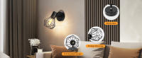 Aigostar Lámpara Techo Focos，Focos Led Interior Techo Base E14， Apliques Focos de Techo Orientables ， Plafón Foco de Techo LED Para Dormitorio，Salón，Pasillos，Decoración mural 2 paquetes(Sin Bombillas) - details 1