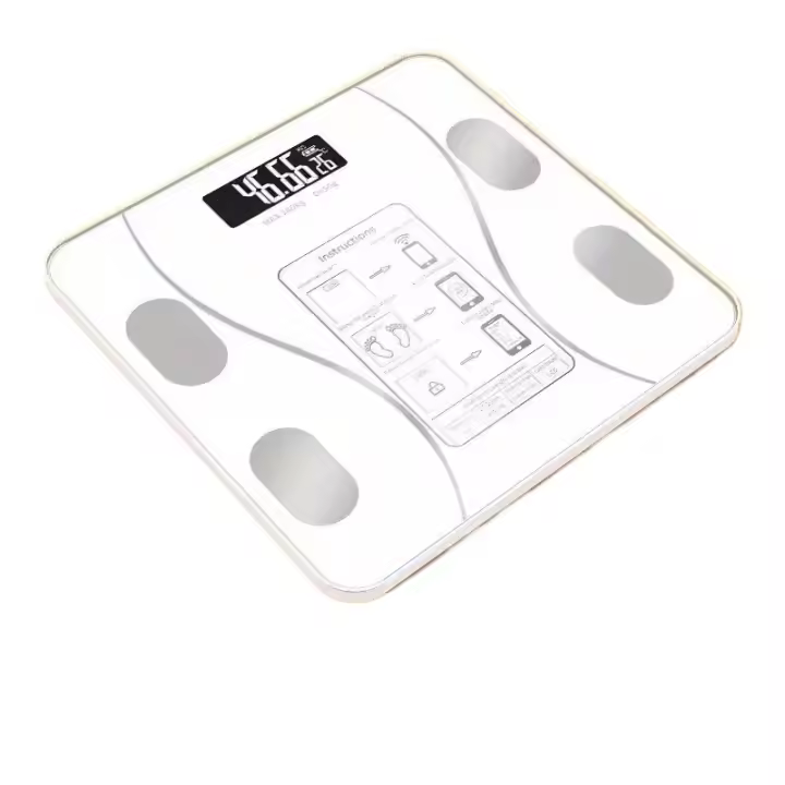 Báscula De Cuerpo Con LED Digital Inteligente Sincronizada Con La Energía De La Batería Escala Electrónica De Salud Familiar De Vidrio Reforzado Cuadrada Máxima Capacidad De 200KG - 1