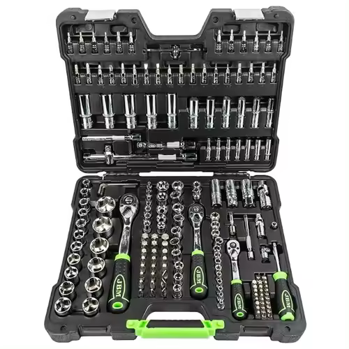 Caja de herramientas 179 piezas vasos hexagonales cromados JBM 54046 JBM - 1