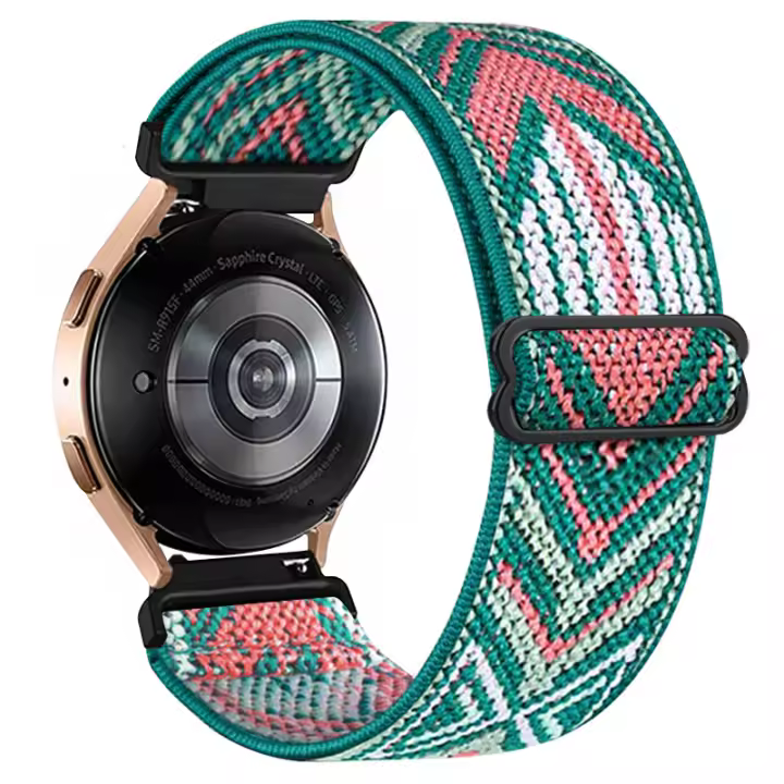 Correa de reloj de nailon elástica compatible con GSPRO, Xiaomi y Samsung. Orejas de metal mejoradas. Correa deportiva elástica ajustable de 22 mm para hombres y mujeres. - 1
