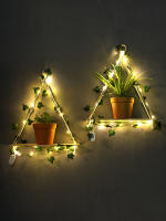 Estante Flotante De Madera Con Decoración De Hoja LED Para Decoración Del Habitáculo Estilo Bohemio Estante De Pared Para Sala De Estar - details 56