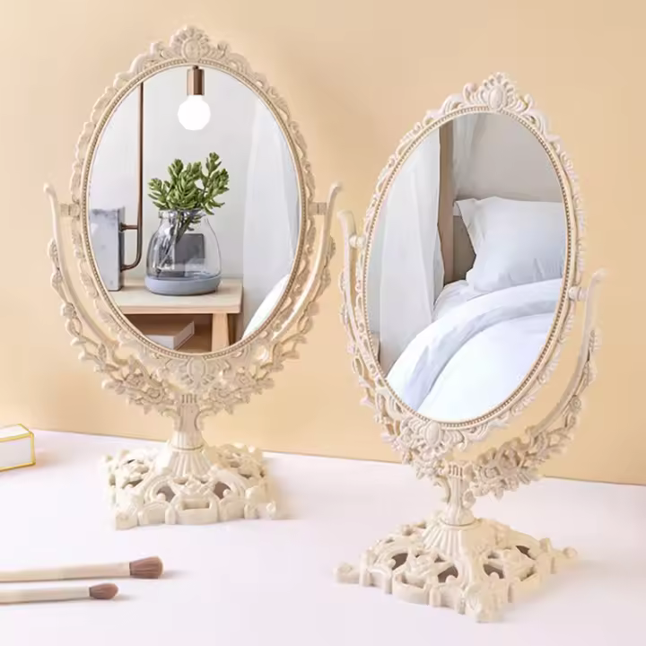 Espejo Decorativo Nórdico Vintage Para Maquillaje Espejo Plástico De Belleza Herramientas De Cosméticos Para Decoración De Habitaciones - 1