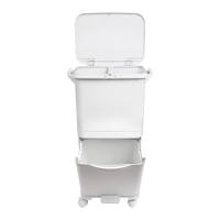Papelera de reciclaje de clasificación selectiva con pedal, ruedas y asa de doble compartimentos de 38L (24L + 14L) o 42L (24L + 4L + 14L) - details 9