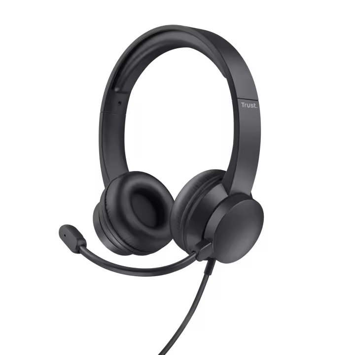Auriculares para PC Trust Ayda, Micrófono Ajustable, Sonido Estéreo, Control de Volumen en Auricular, Conexión Jack 3.5mm, Diseño Ligero y Cómodo, Diadema Ajustable y Almohadillas Suaves, Ideal para Videollamadas, Uso Empresarial y Hogar - 1
