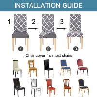 Cubierta De Silla Elástica Para Comedor En Tela Jacquard Espesada Y Spandex Antideslizante Para Sala De Estar Y Cocina - details 1
