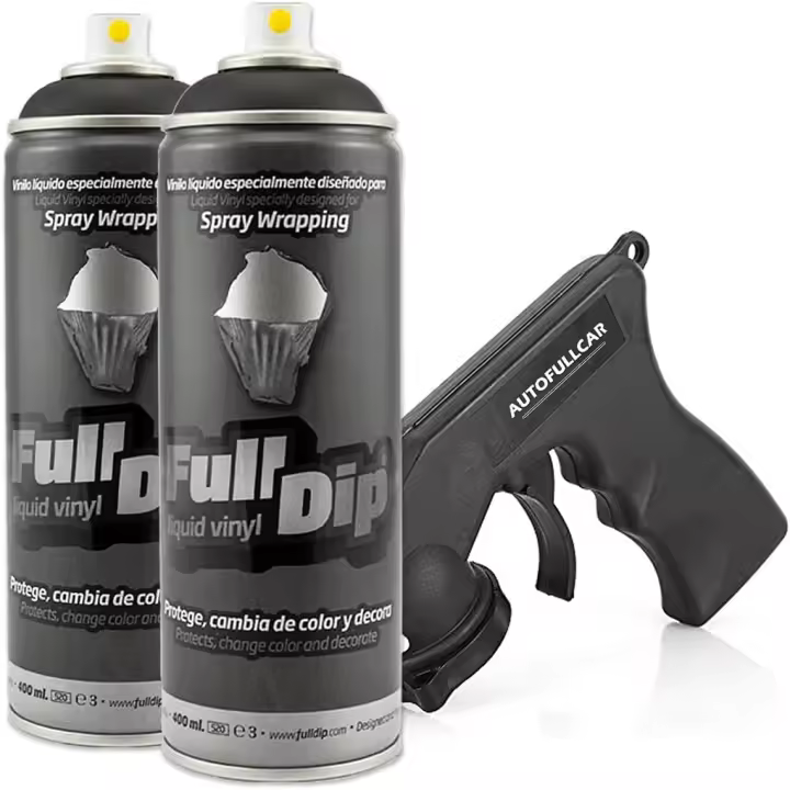 AutoFullCar - Full Dip 2 Spray Negro Mate con Adaptador - 1