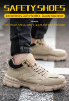 Botas De Seguridad Para Hombre Con Punta De Acero Antideslizantes Antipinchazos Zapatillas De Seguridad Respirables Talla True Fit - details 1