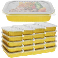 20Pcs Bandejas De Aluminio Con Tapas Para Hornear Resistente Al Calor Grado Alimenticio Bandeja Rectangular De Aluminio Dorado Para Pasteles Y BBQ - details 6