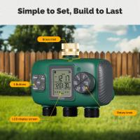 MOES Timer De Riego Automático 3 Salidas Con Inlet De Latón IPX5 Impermeable Pantalla LCD Botón De Giro Para Jardín Aspersor - details 6